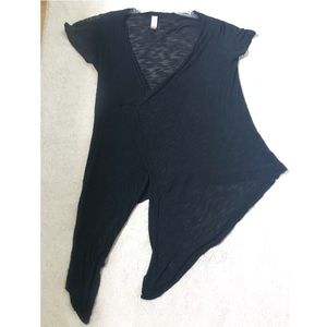 Black short sleeve cardigan